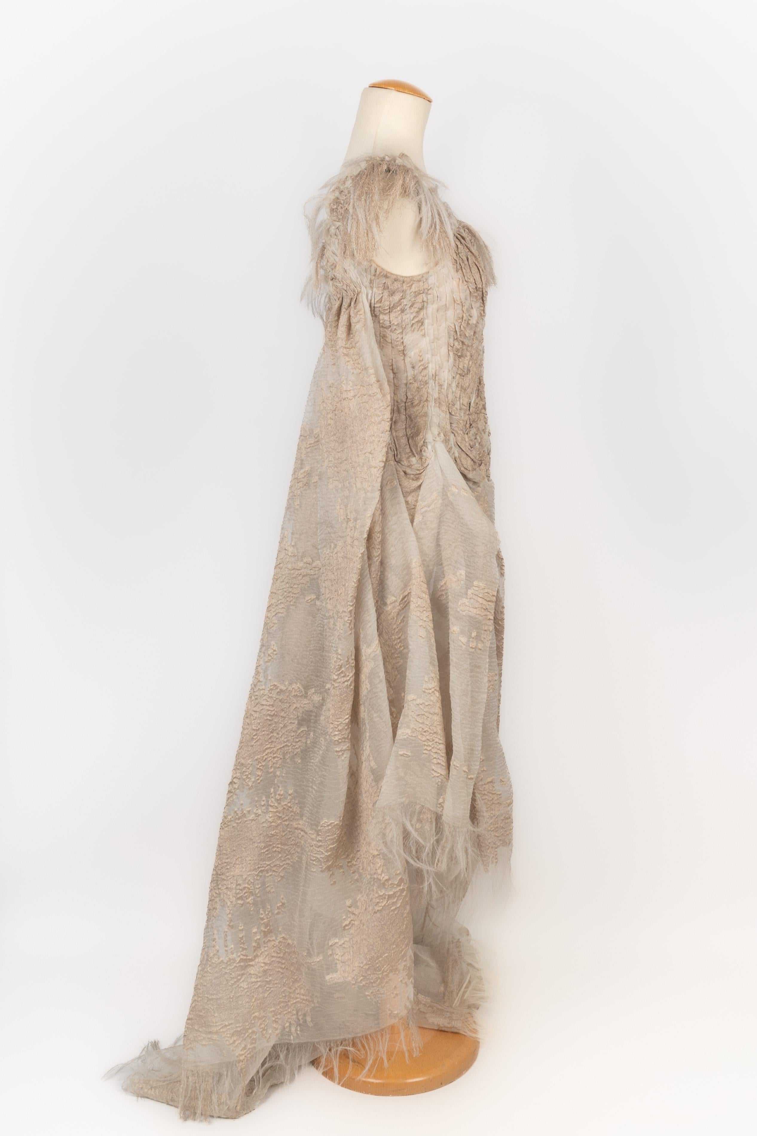 Vestido Franck Sorbier Alta Costura Verano 2016 Beige en venta