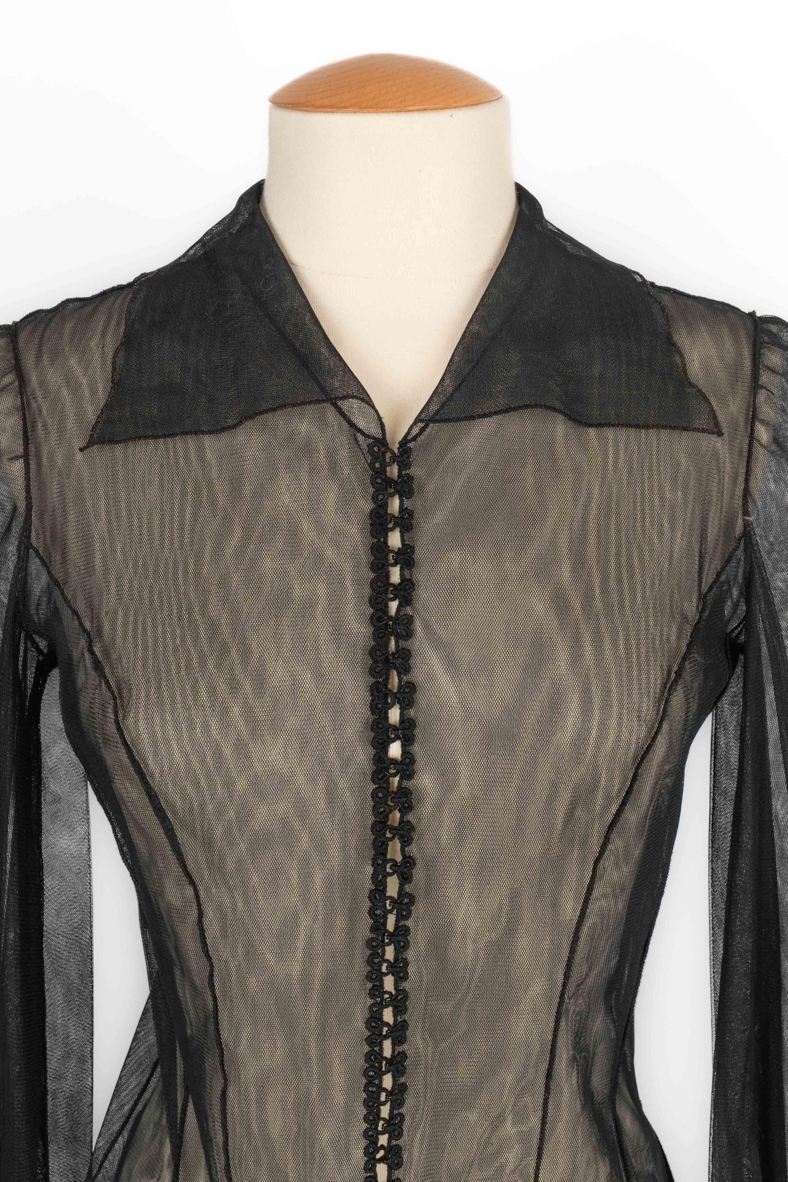 Black Franck Sorbier dress Haute Couture Winter 2024