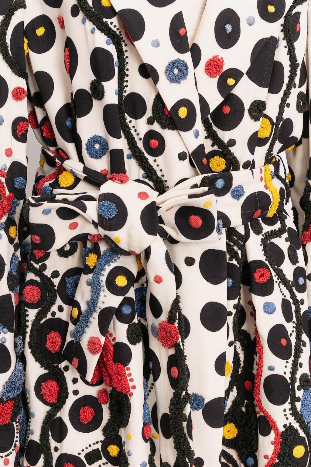 Franck Sorbier Silk Coat in White Silk 3