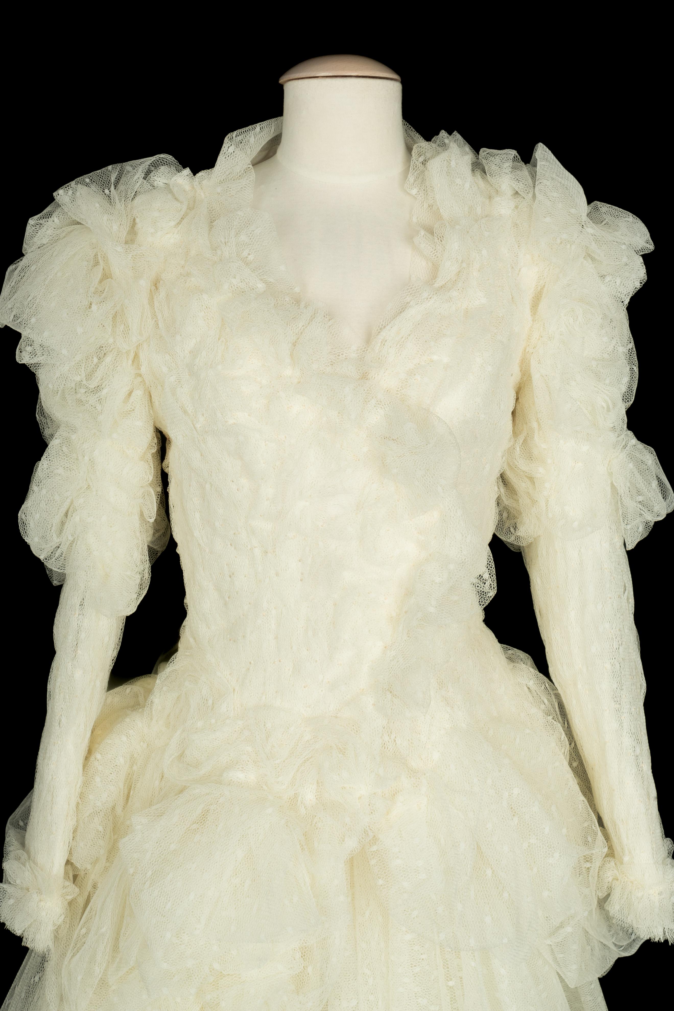 Beige Franck Sorbier abito Alta Moda inverno 2024/2025 in vendita