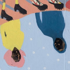 Mumbo Jumbo NYC#2 - Figurative Painting with Blue and Pink Colors