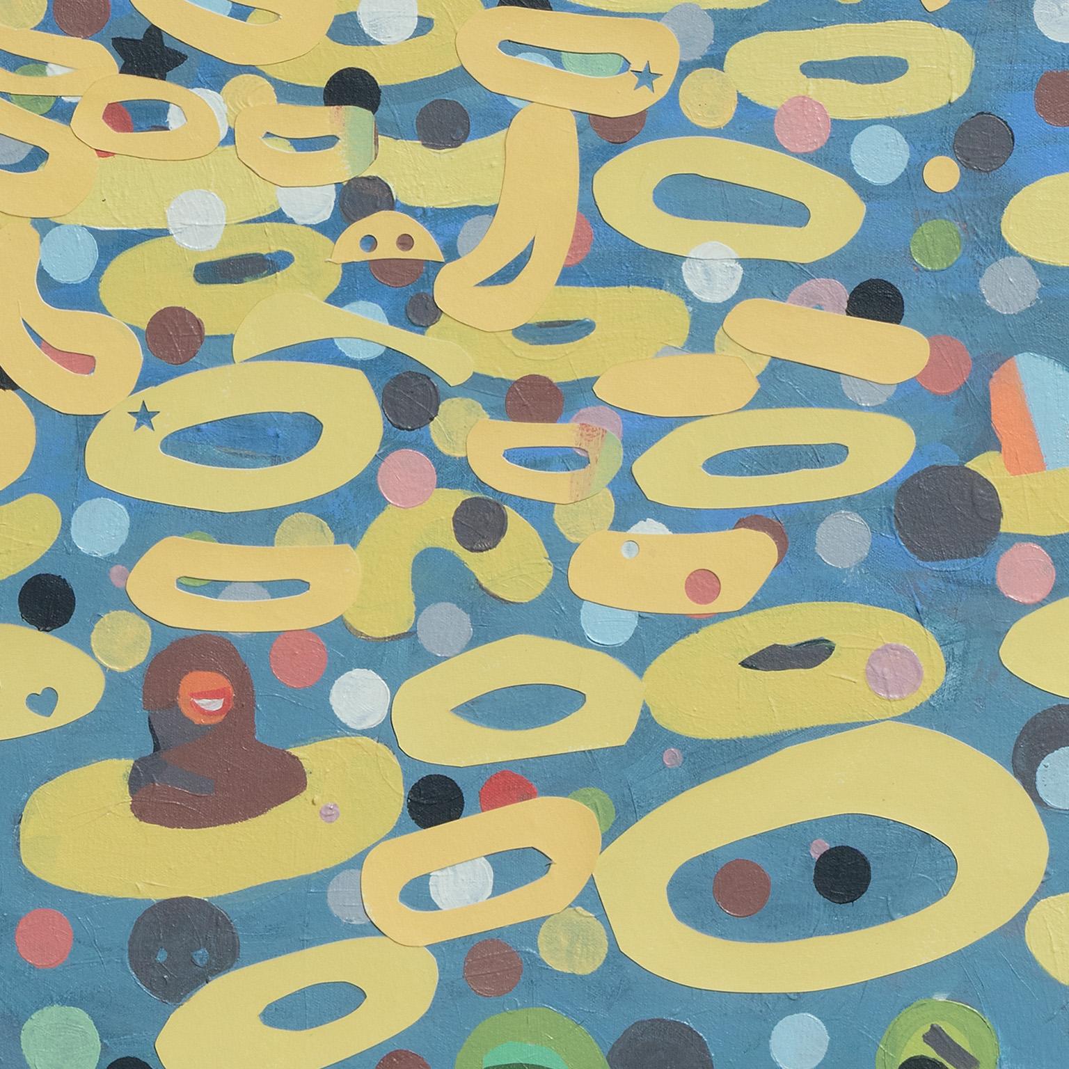 Tarde de vacaciones de primavera nº 2 - Colores vibrantes, artista haitiano, influencia caribeña - Figurative Painting Beige de Francks Deceus