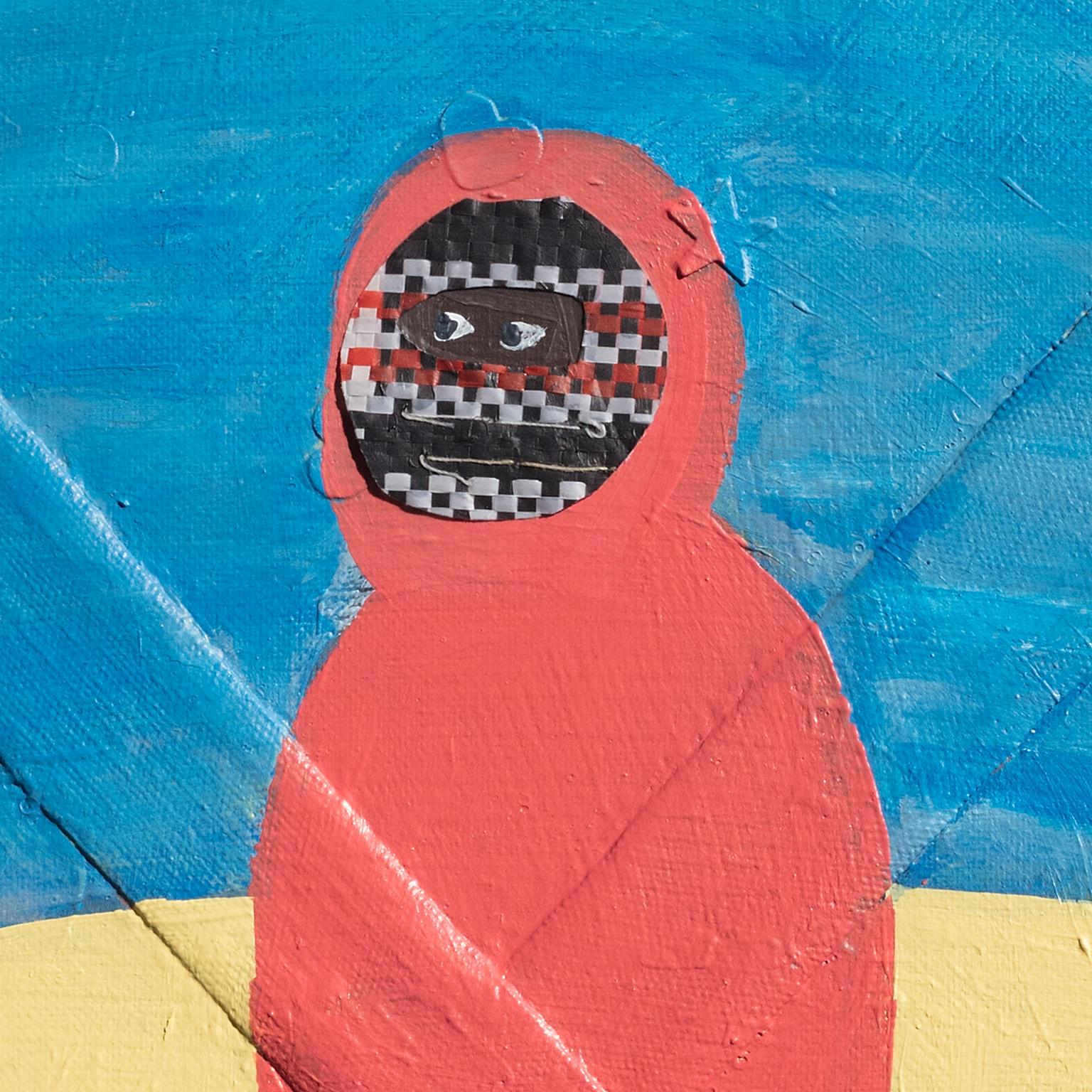 Spring Break Morning Study #1 - Acrilico su tela. Rosso, giallo e blu - Mixed Media Art Contemporaneo di Francks Deceus