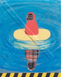 Spring Break Morning Study #1 - Acryl auf Leinwand. Rot, Gelb und Blau