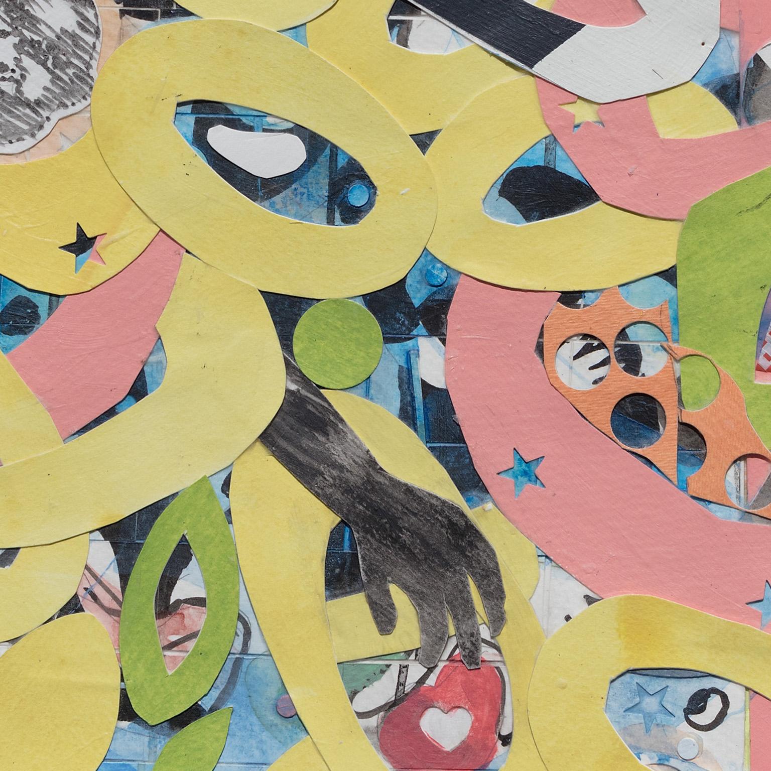 Spring Break Sunday #2 - Collage astratto, astrazione figurativa, giallo, gioco - Mixed Media Art Contemporaneo di Francks Deceus