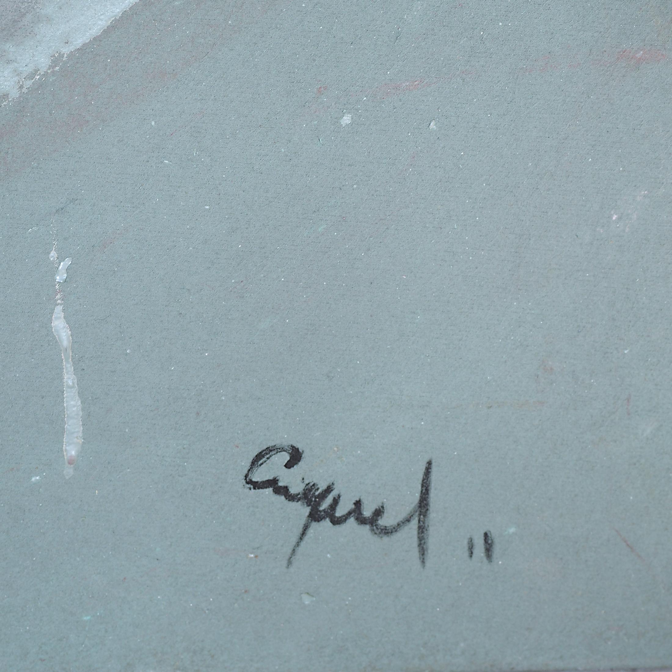 Francky Criquet - L'ÉVEIL DE L'ÂME/ red-gray - oil on canvas - 147x95cm For Sale 1