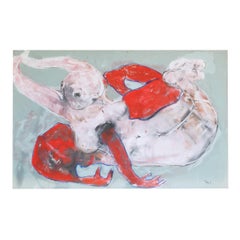Francky Criquet - L'ÉVEIL DE L'ÂME/ red-gray - oil on canvas - 147x95cm