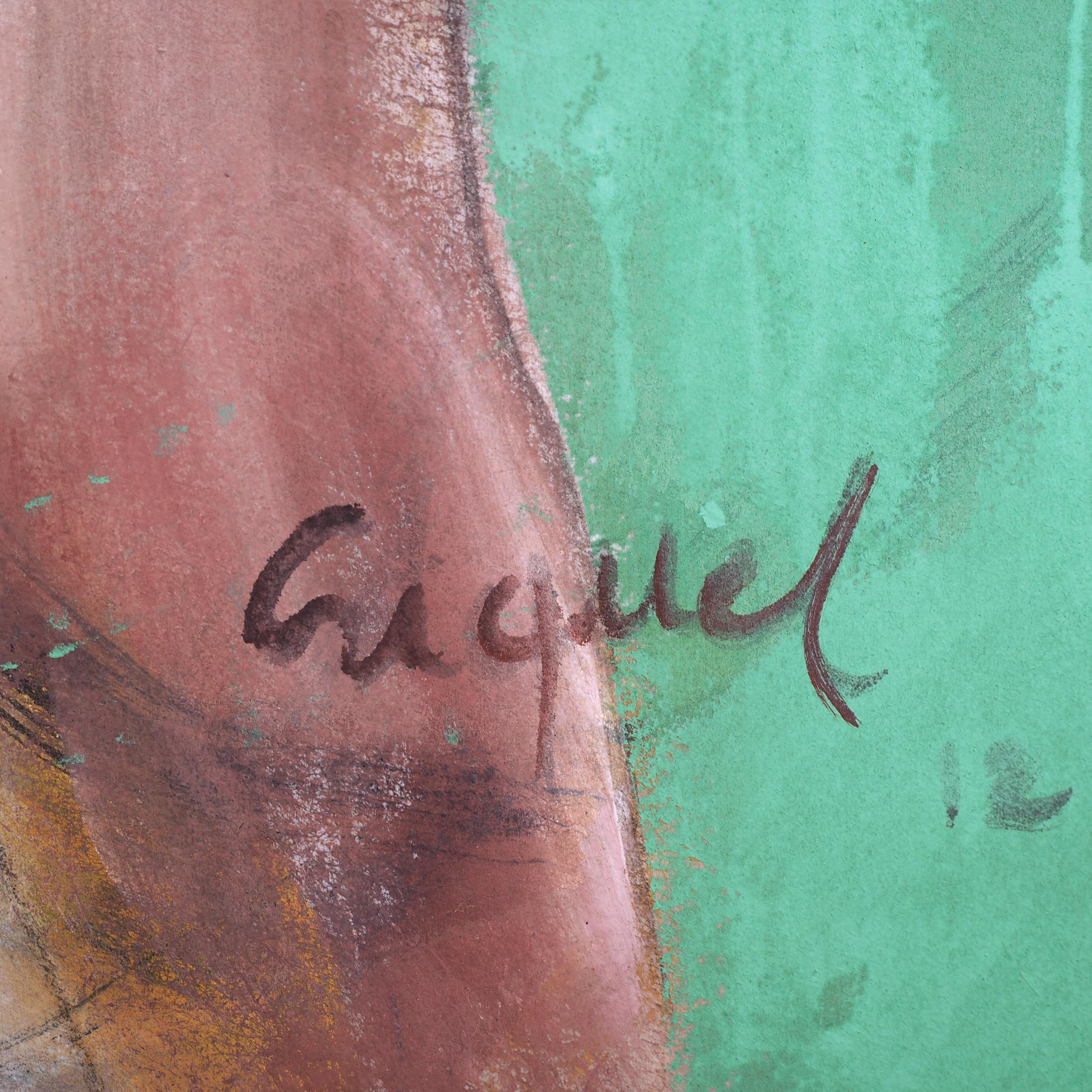 Francky Criquet - NO TITLE/ green - oil on canvas - 95x147cm For Sale 3
