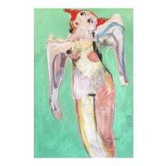 Francky Criquet - NO TITLE/ green - oil on canvas - 95x147cm