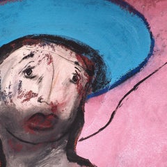 Francky Criquet - NO TITLE/ rosa - olio su tela - 95x147cm