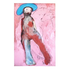 Francky Criquet - NO TITLE/ pink - oil on canvas - 95x147cm
