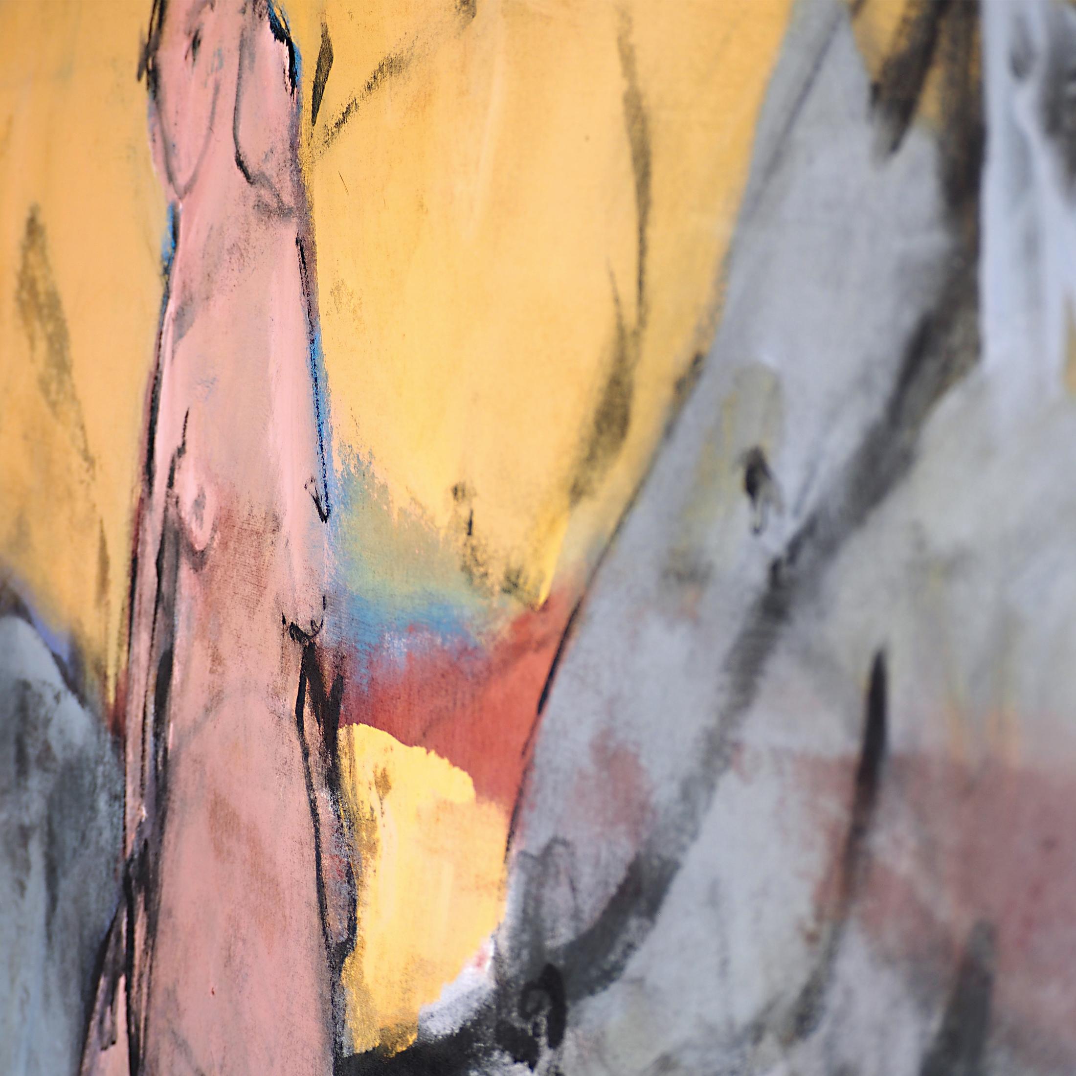Francky Criquet - NO TITLE/ giallo - olio su tela - 147x95cm in vendita 1