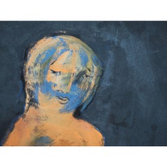 Francky Criquet - NICHT TITLE /tiefgrau - Öl auf Leinwand - 80x133cm