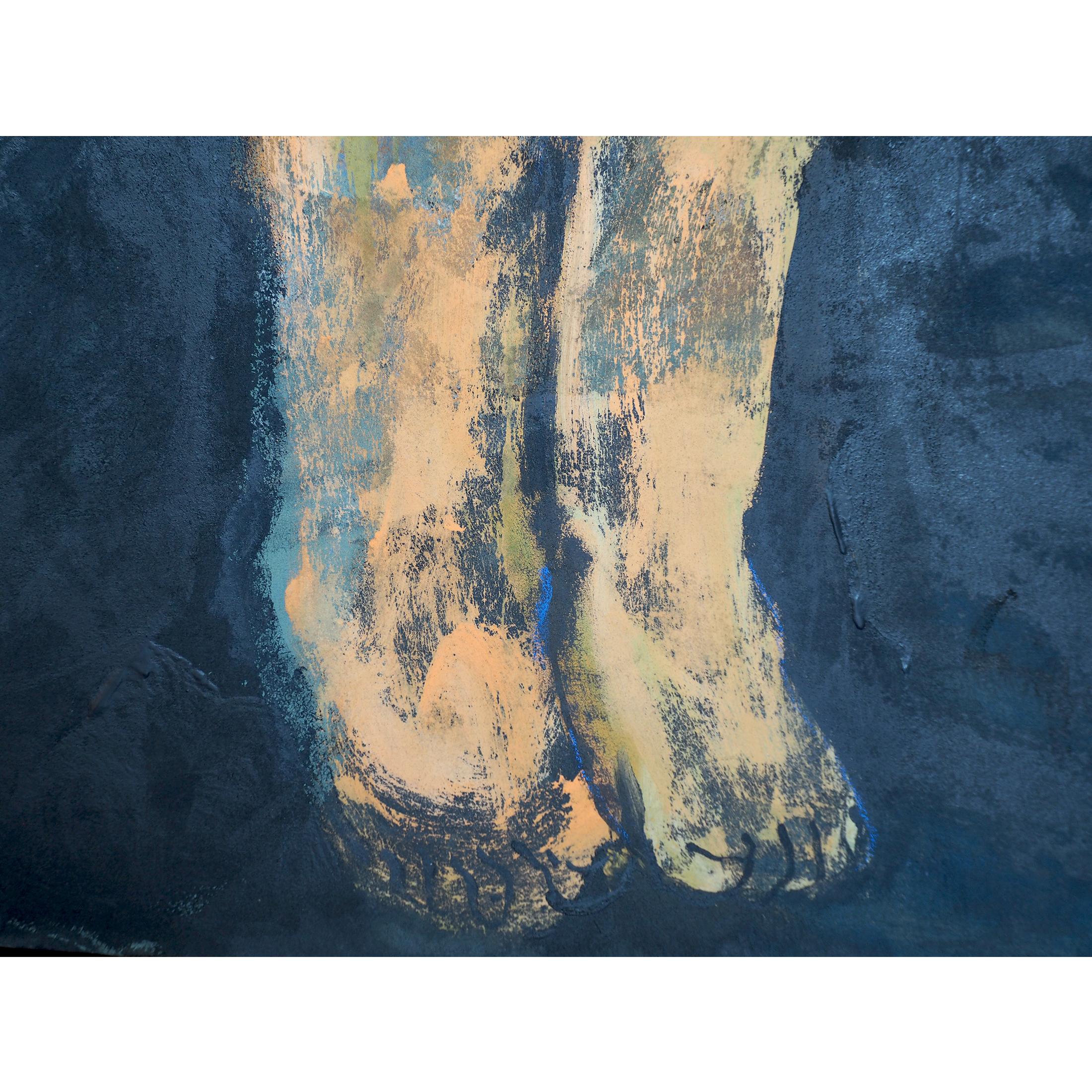Francky Criquet - NOT TITLE /deep gray - oil on canvas - 80x133cm For Sale 1