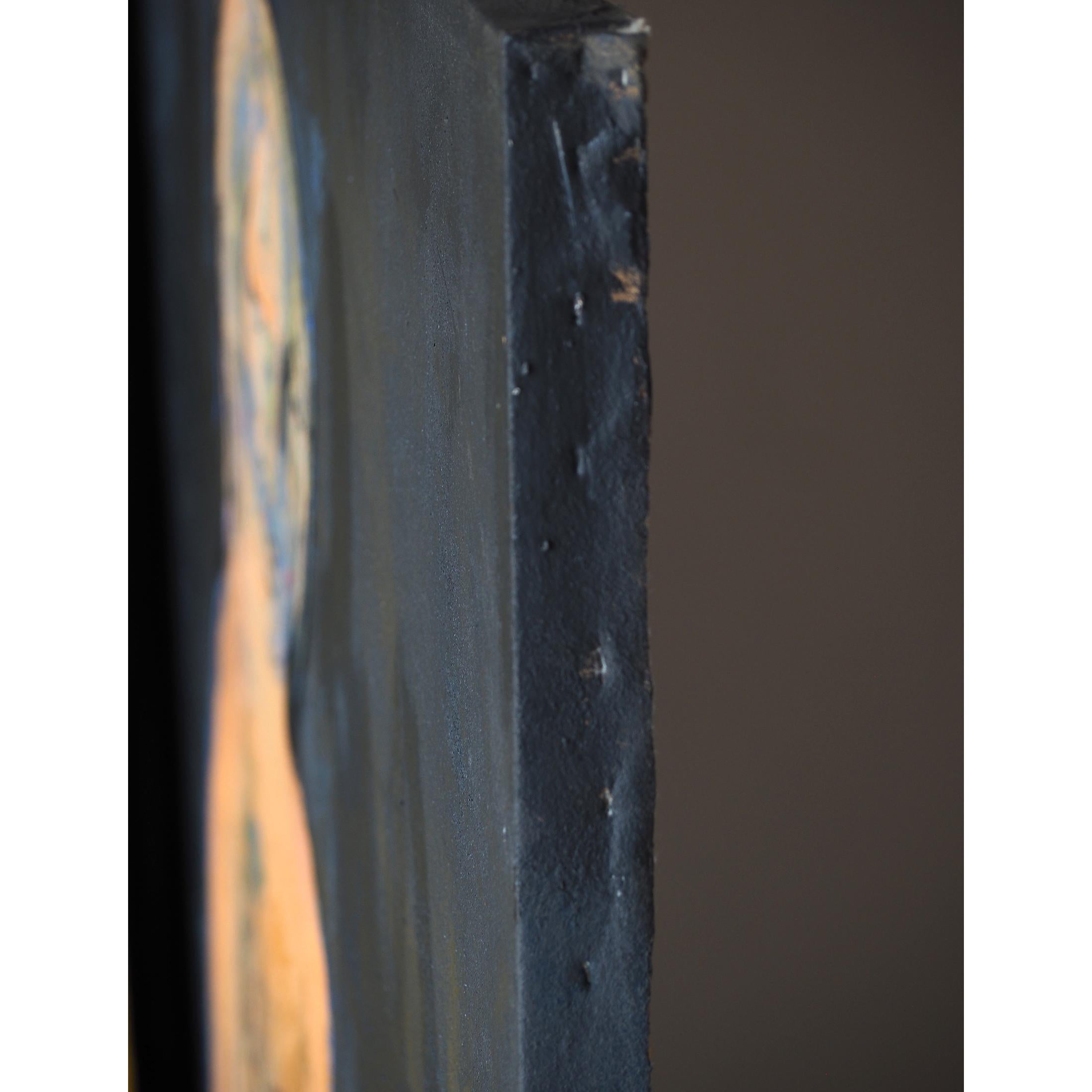 Francky Criquet - NOT TITLE /deep gray - oil on canvas - 80x133cm For Sale 3