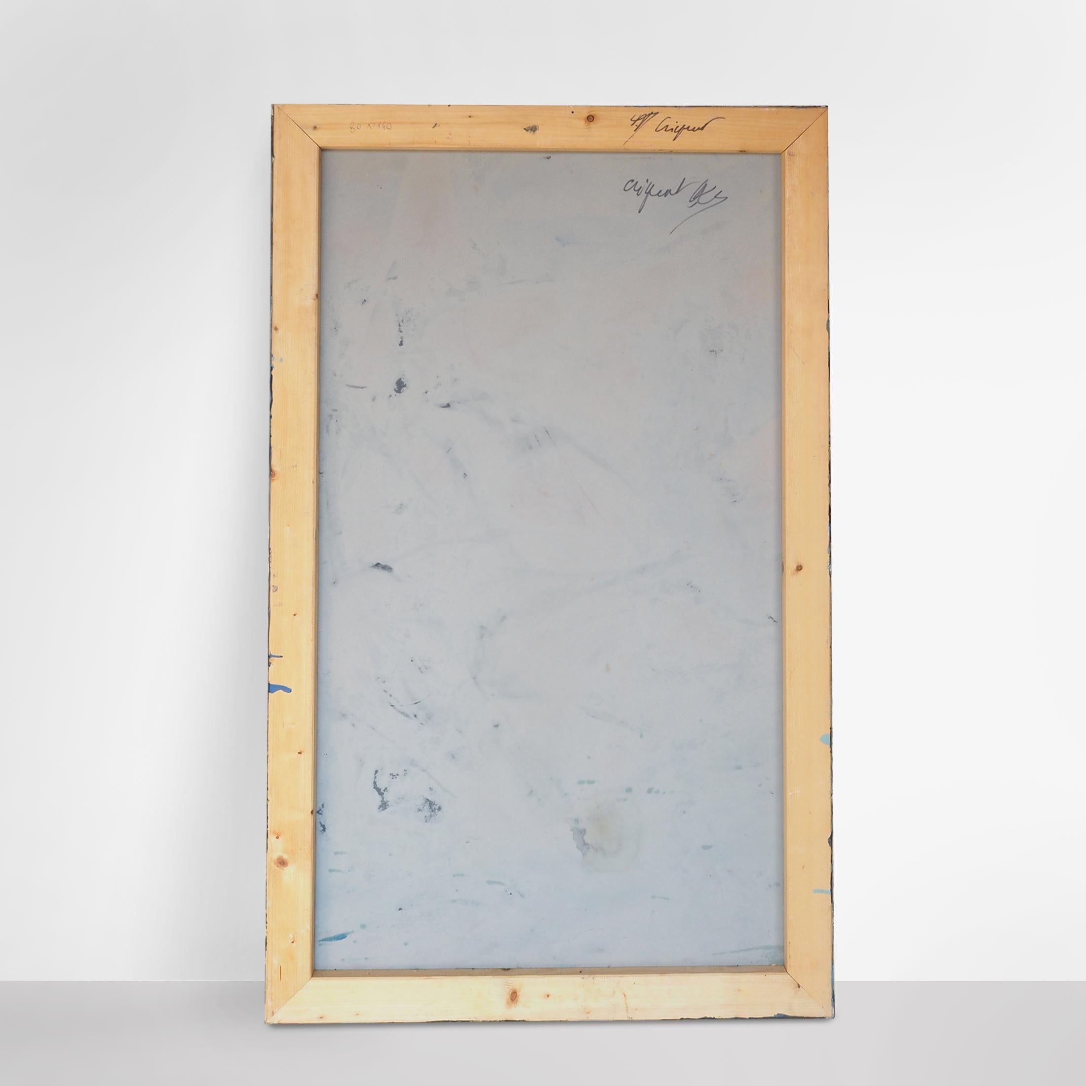 Francky Criquet - NOT TITLE /deep gray - oil on canvas - 80x133cm For Sale 4