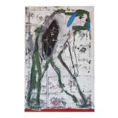 Francky Criquet - NON TITOLO /urbano - olio su tela - 95x148cm