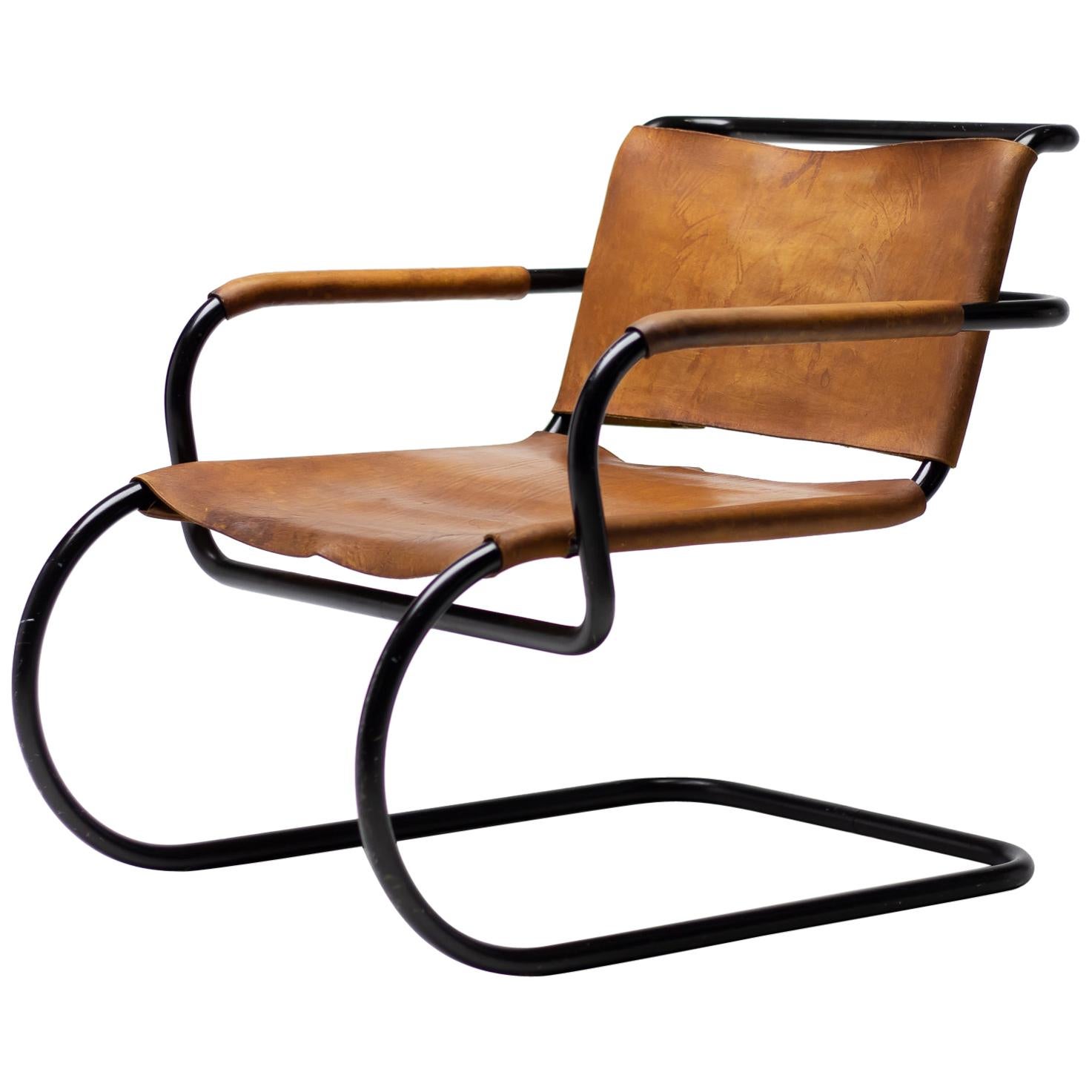 German Bauhaus Leather Chair by Franco Albini for Tecta, 1933 For Sale
