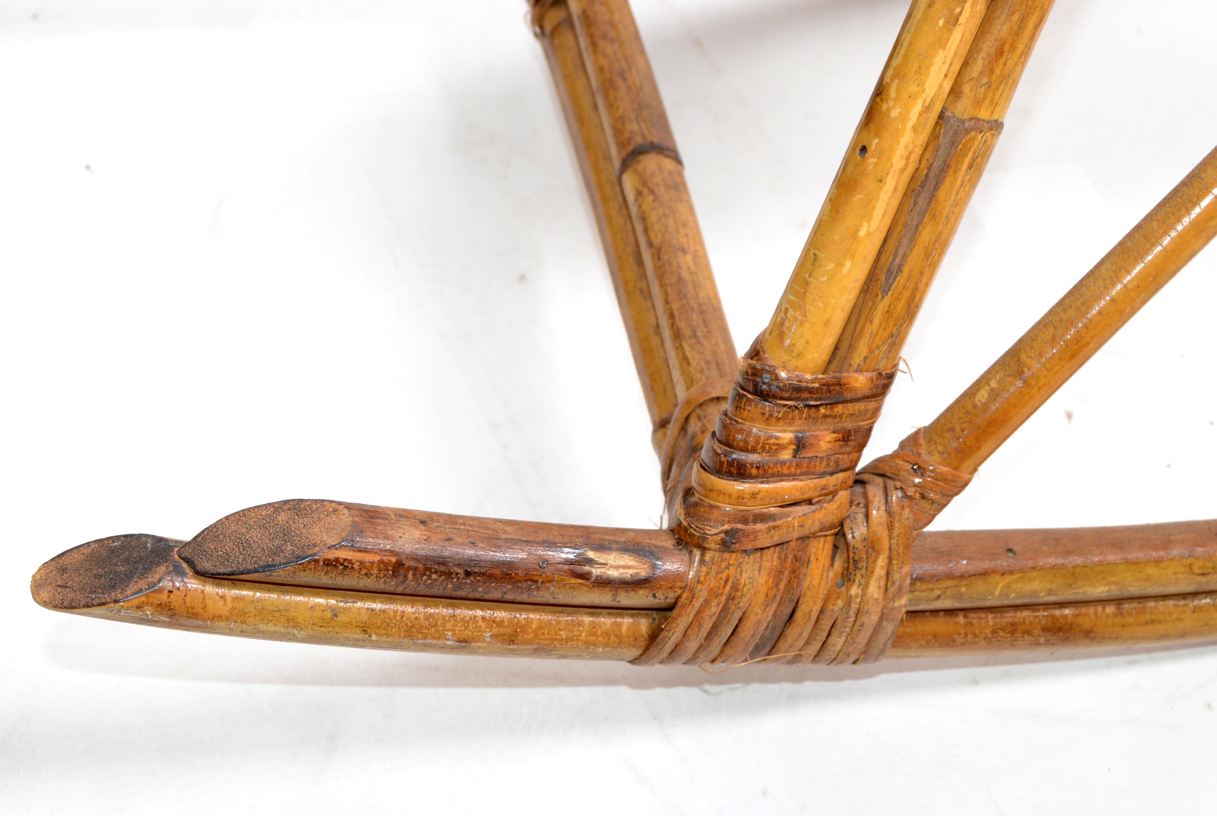 Franco Albini 1960 Rattan Cane & Bamboo Rocking Horse, Animal Sculpture Italy   For Sale 3