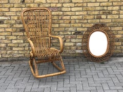 Franco Albini 1960s Mirror/1960s Bamboo Mirror