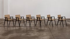 Fauteuil "Luisa" Franco Albini 832 pour Poggi, Italie, 1953, ensemble de 6 pièces