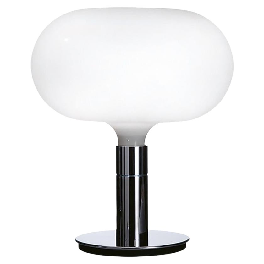 Franco Albini und Franca Helg 'AM1N' Tischlampe aus Opalglas in Chrom für Nemo