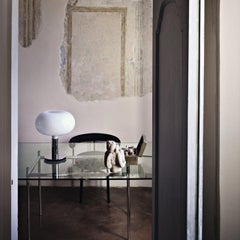 Franco Albini and Franca Helg 'AM1N' Opaline Glass Table Lamp in Chrome for Nemo