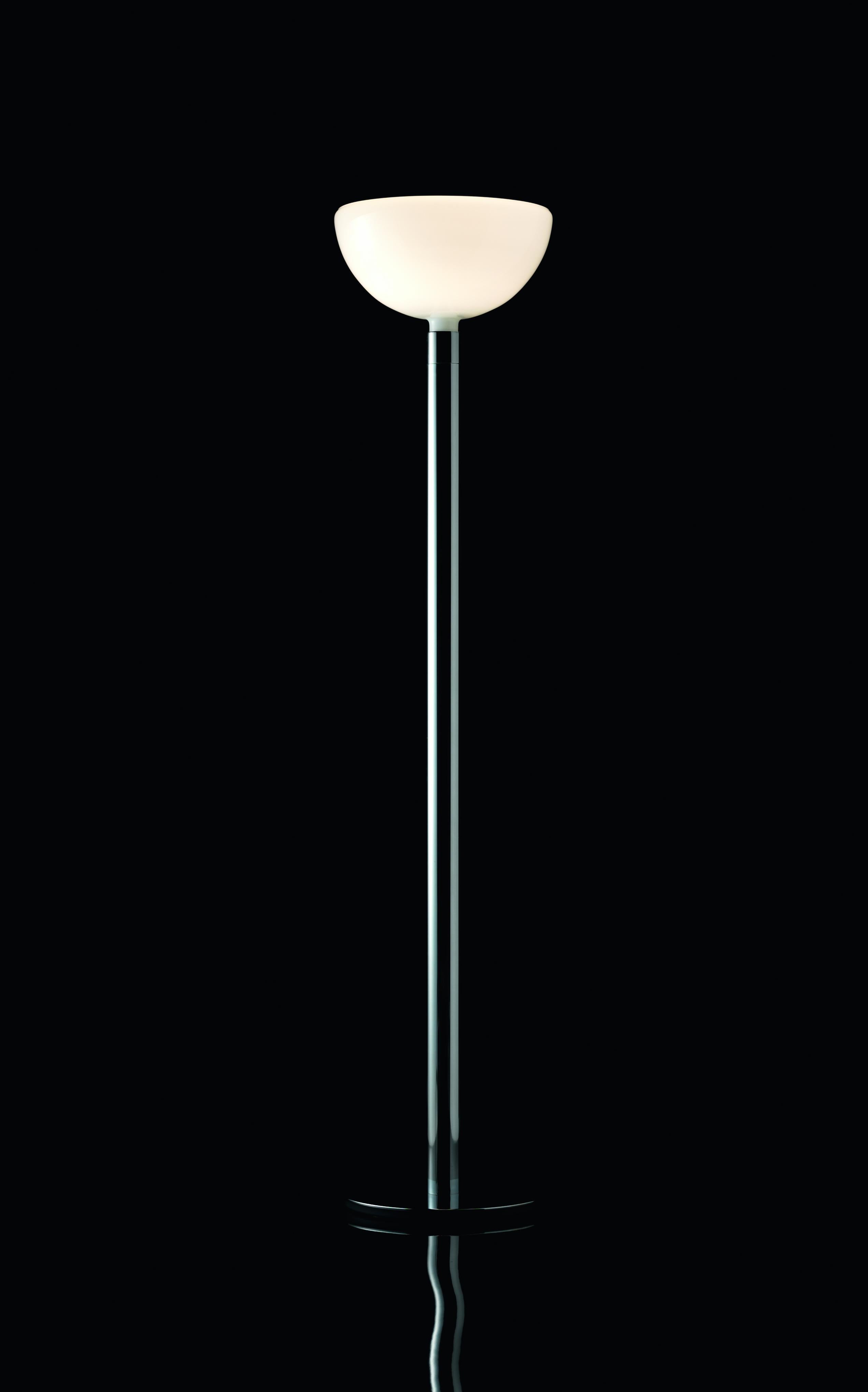 Italian Franco Albini and Franca Helg AM2C Opaline Glass & Metal Floor Lamp for Nemo For Sale