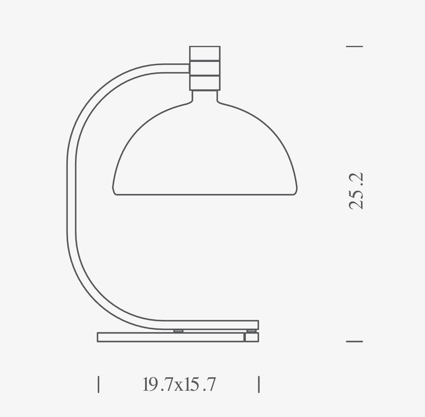 Franco Albini und Franca Helg AS1C Tischlampe für Nemo aus Glas und schwarzem Chrom (Metall) im Angebot