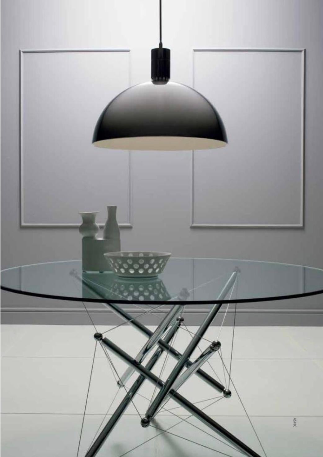 Mid-Century Modern Franco Albini and Franca Helg AS41Z Pendant Lamp for Nemo in Black Chrome For Sale