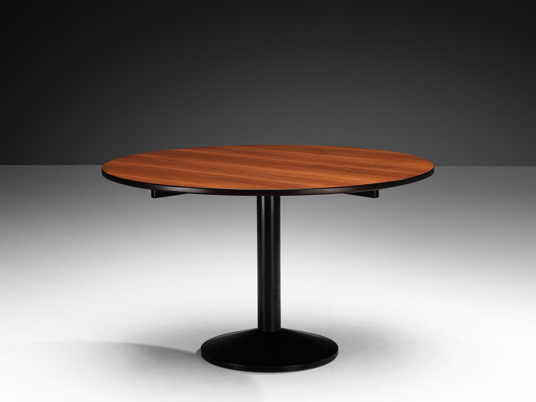 Italian Franco Albini and Franca Helg for Poggi 'TL30' Round Table in Walnut and Steel For Sale