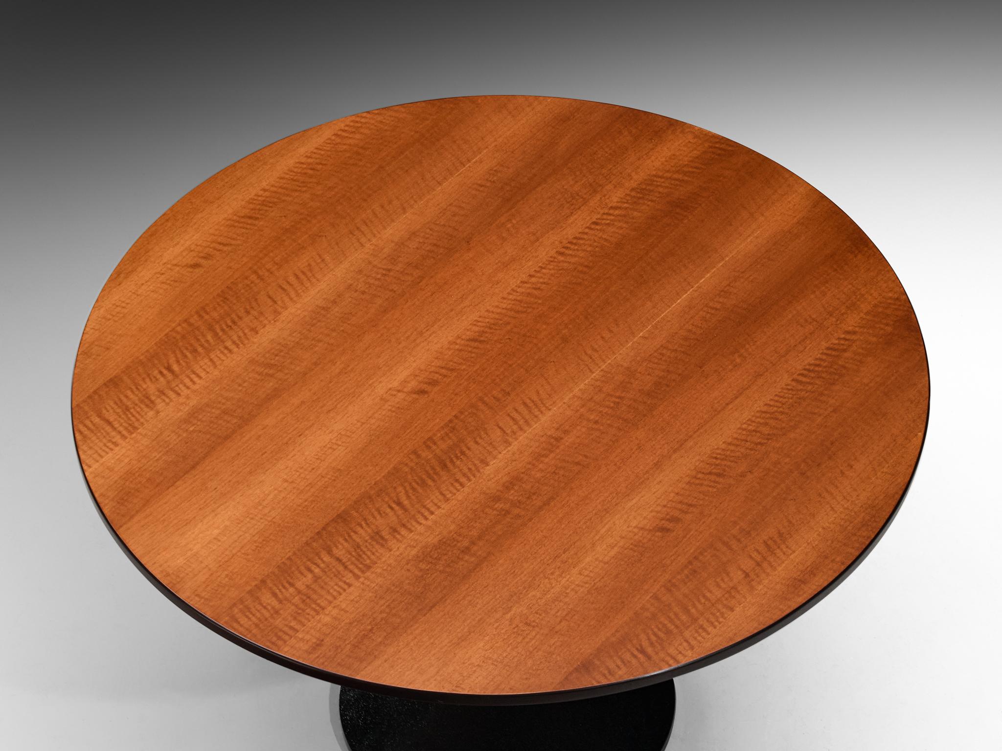 Franco Albini and Franca Helg for Poggi 'TL30' Round Table in Walnut and Steel In Good Condition For Sale In Waalwijk, NL