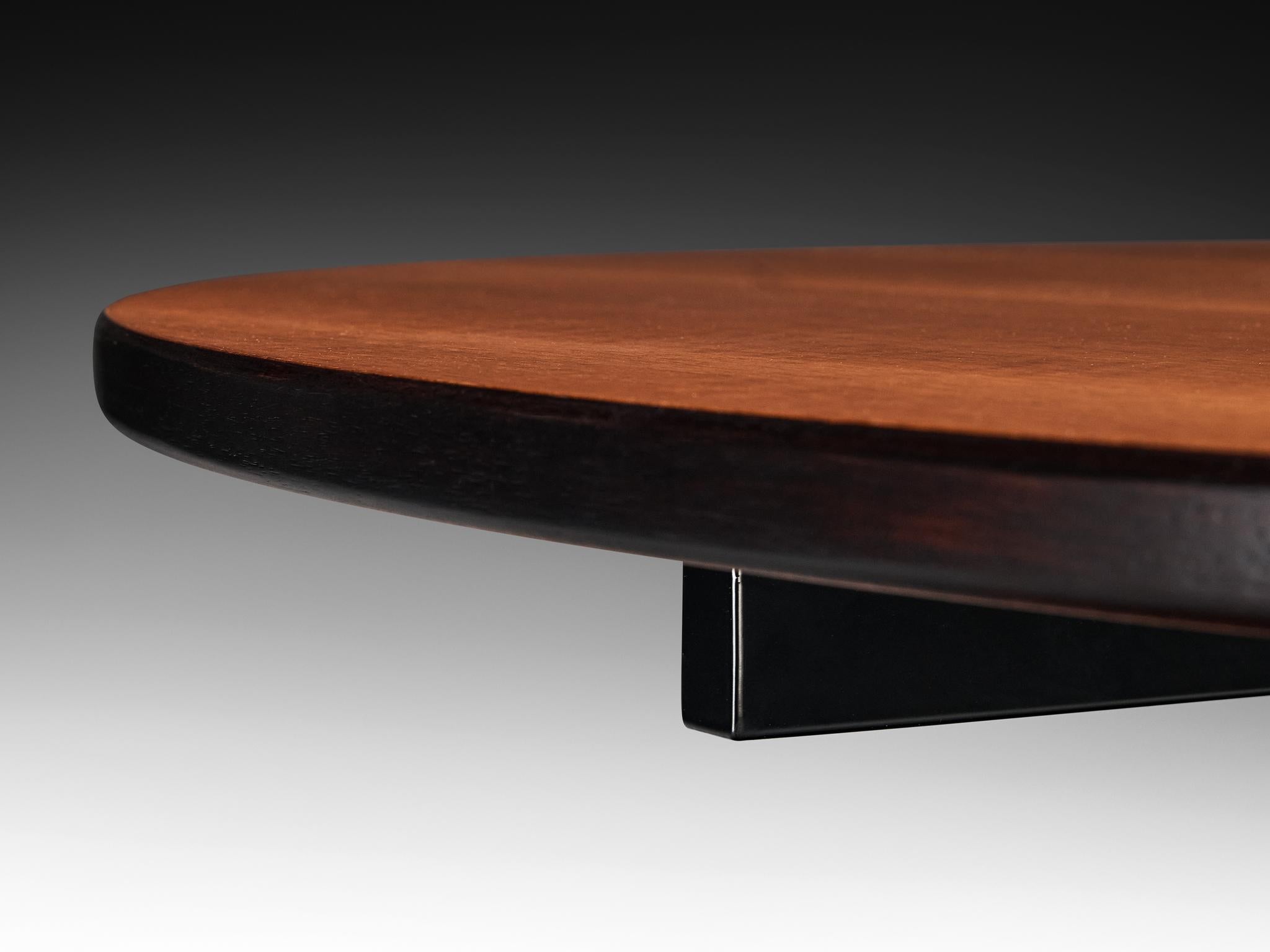 Mid-20th Century Franco Albini and Franca Helg for Poggi 'TL30' Round Table in Walnut and Steel For Sale