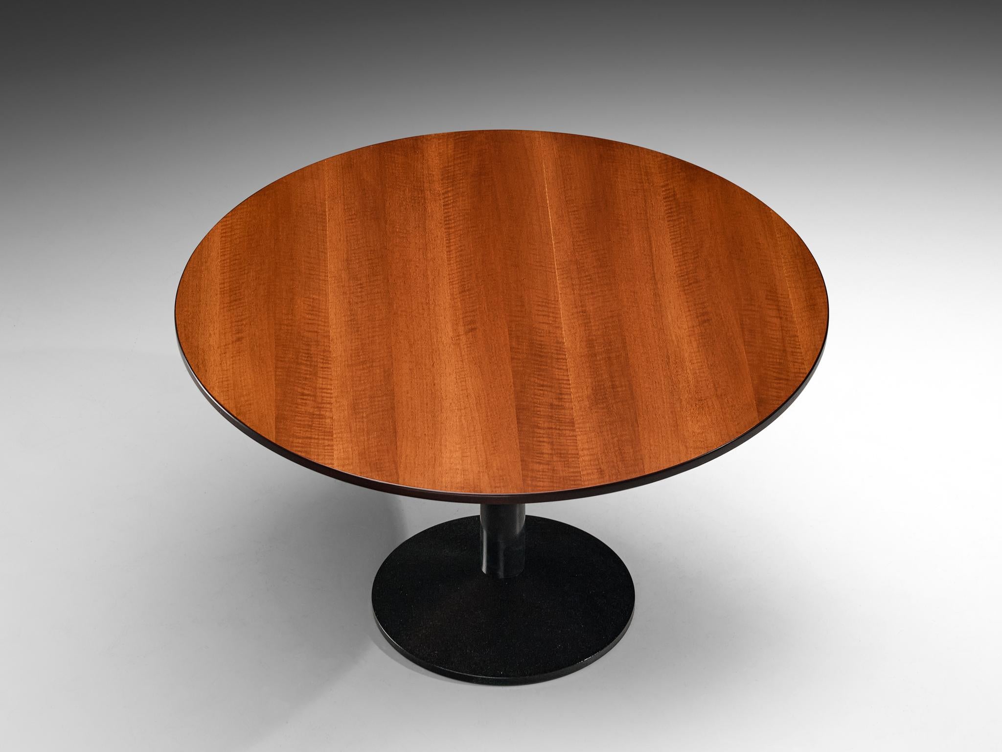 Franco Albini and Franca Helg for Poggi 'TL30' Round Table in Walnut and Steel For Sale 1