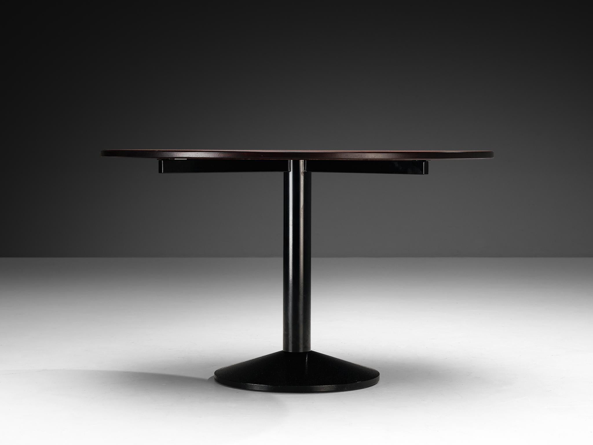 Franco Albini and Franca Helg for Poggi 'TL30' Round Table in Walnut and Steel For Sale 2