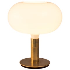 Franco Albini and Franca Helg for Sirrah Table Lamp in Brass and Opaline Glass
