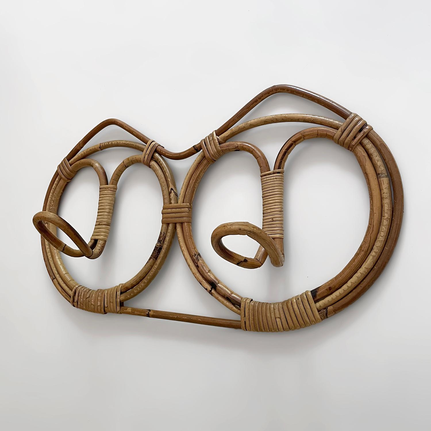 Italiano Franco Albini and Franca Helg Appendiabiti doppio in rattan italiano - 4 disponibili in vendita