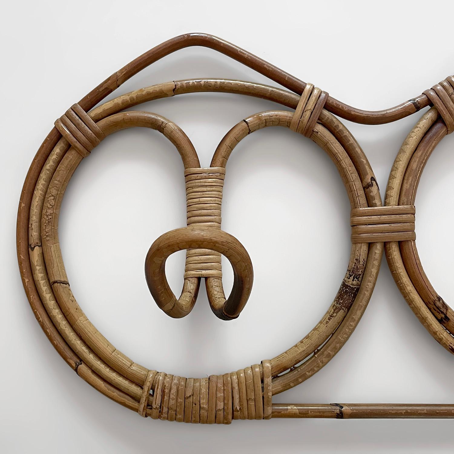 Franco Albini and Franca Helg Appendiabiti doppio in rattan italiano - 4 disponibili In condizioni buone in vendita a Los Angeles, CA
