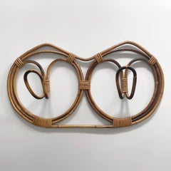 Franco Albini and Franca Helg Italian Rattan Double Coat Hook