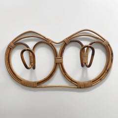 Franco Albini and Franca Helg Italian Rattan Double Coat Hook