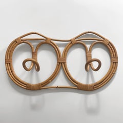 Franco Albini and Franca Helg Italian Rattan Double Coat Hook