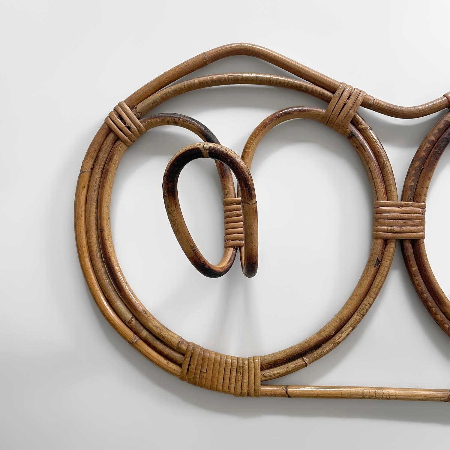 Metà XX secolo Franco Albini and Franca Helg, appendiabiti doppio in rattan italiano in vendita