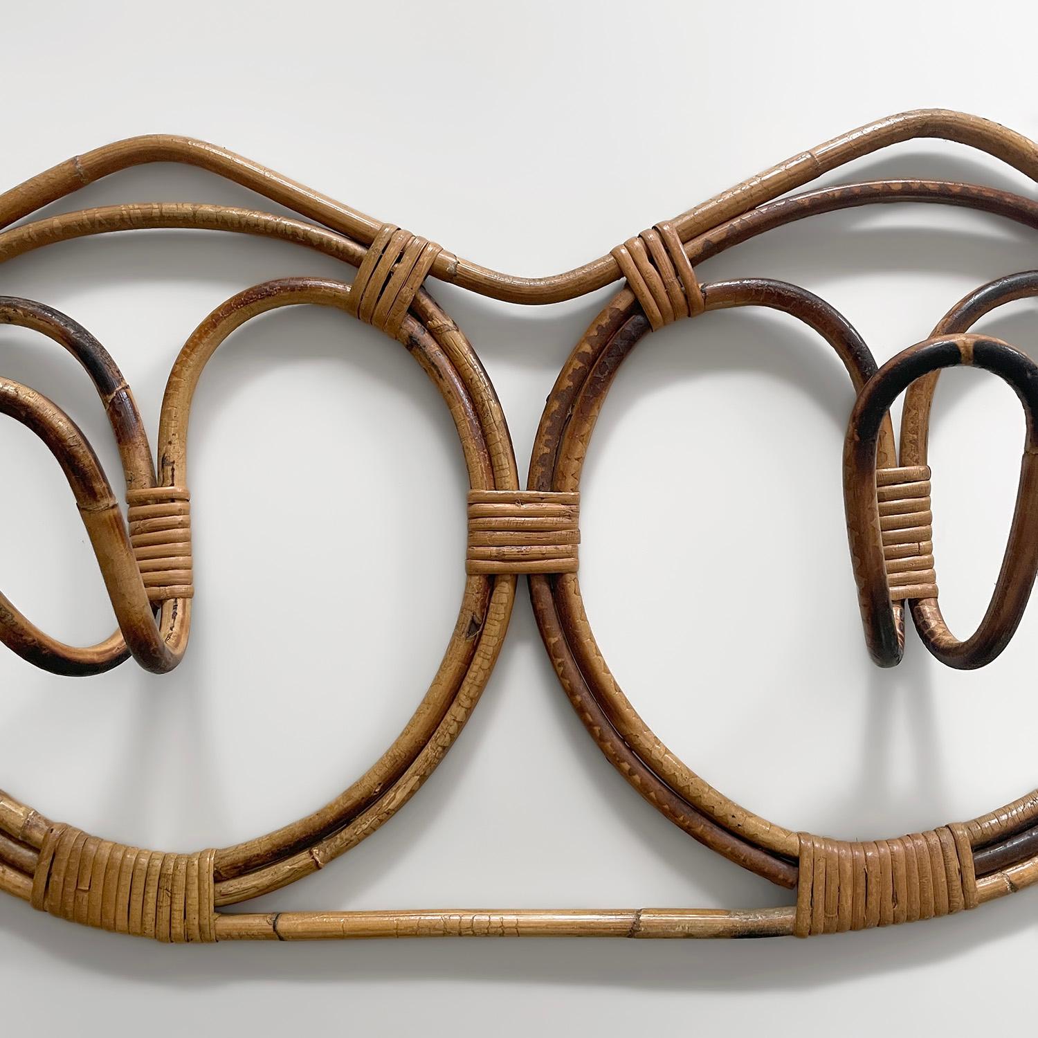 Rattan Franco Albini and Franca Helg, appendiabiti doppio in rattan italiano in vendita