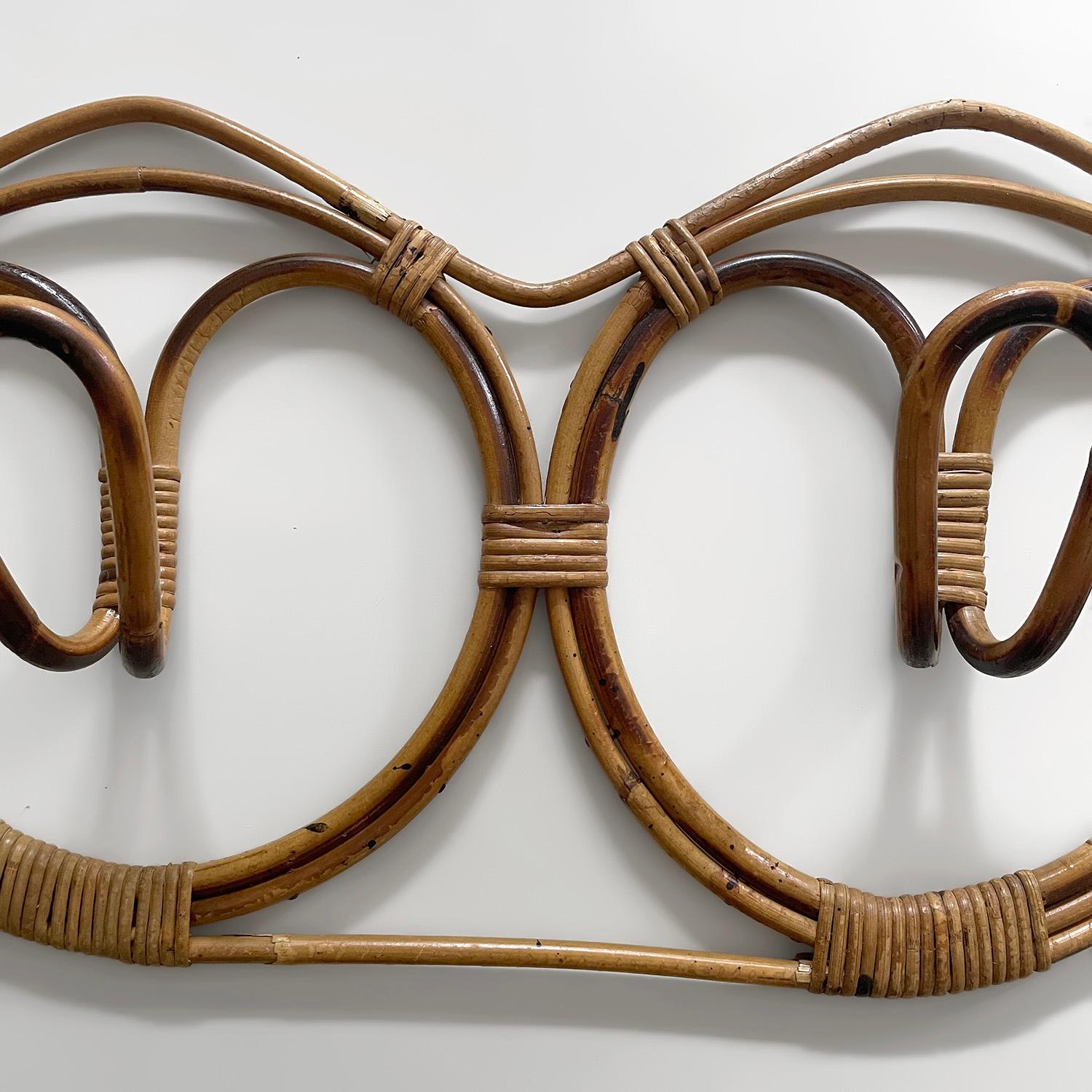 Rattan Franco Albini and Franca Helg, appendiabiti doppio in rattan italiano in vendita