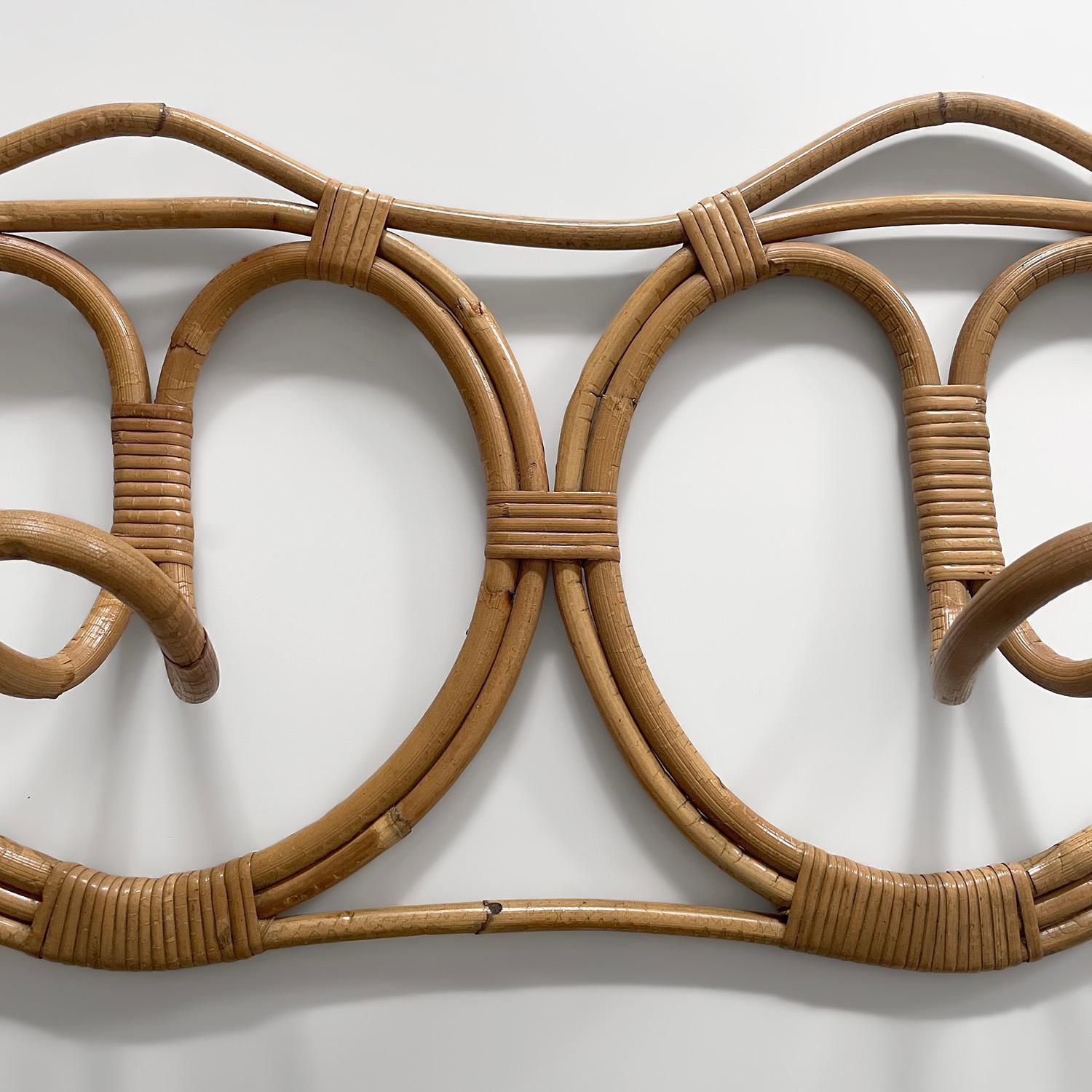 Franco Albini and Franca Helg Italian Rattan Double Coat Hook For Sale 2