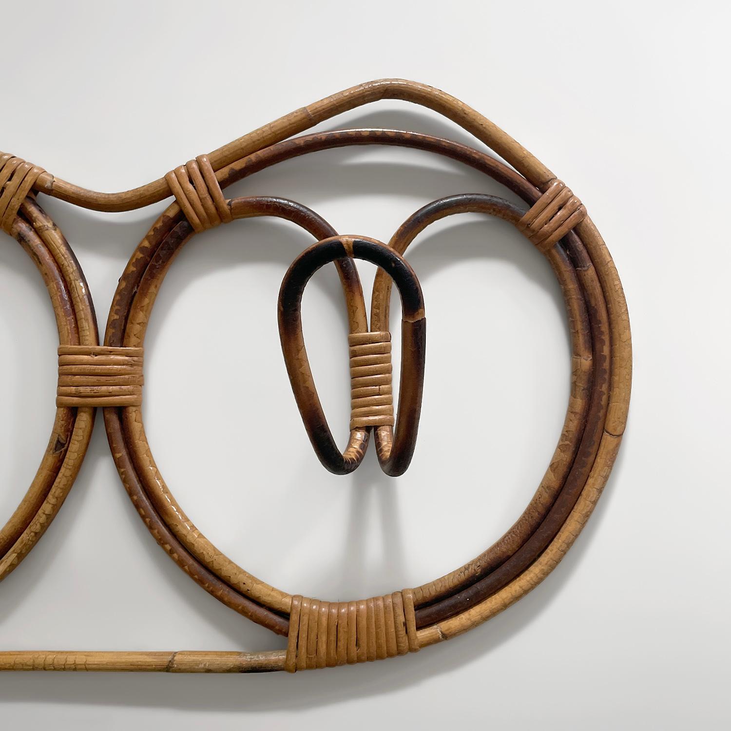 Franco Albini and Franca Helg, appendiabiti doppio in rattan italiano in vendita 1