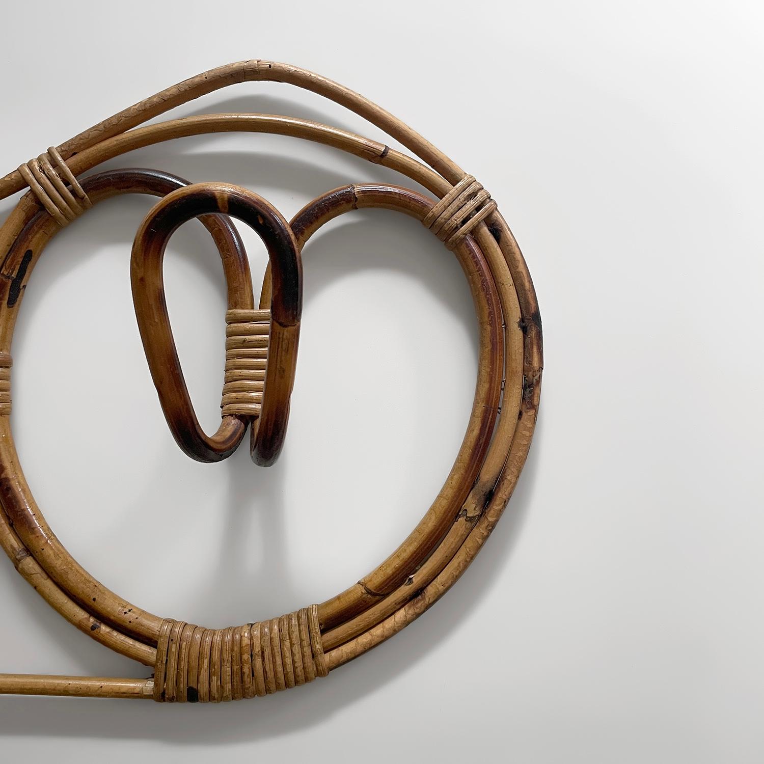 Franco Albini and Franca Helg, appendiabiti doppio in rattan italiano in vendita 1