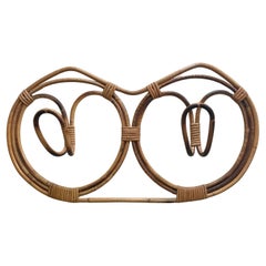 Franco Albini and Franca Helg Italian Rattan Double Coat Hook