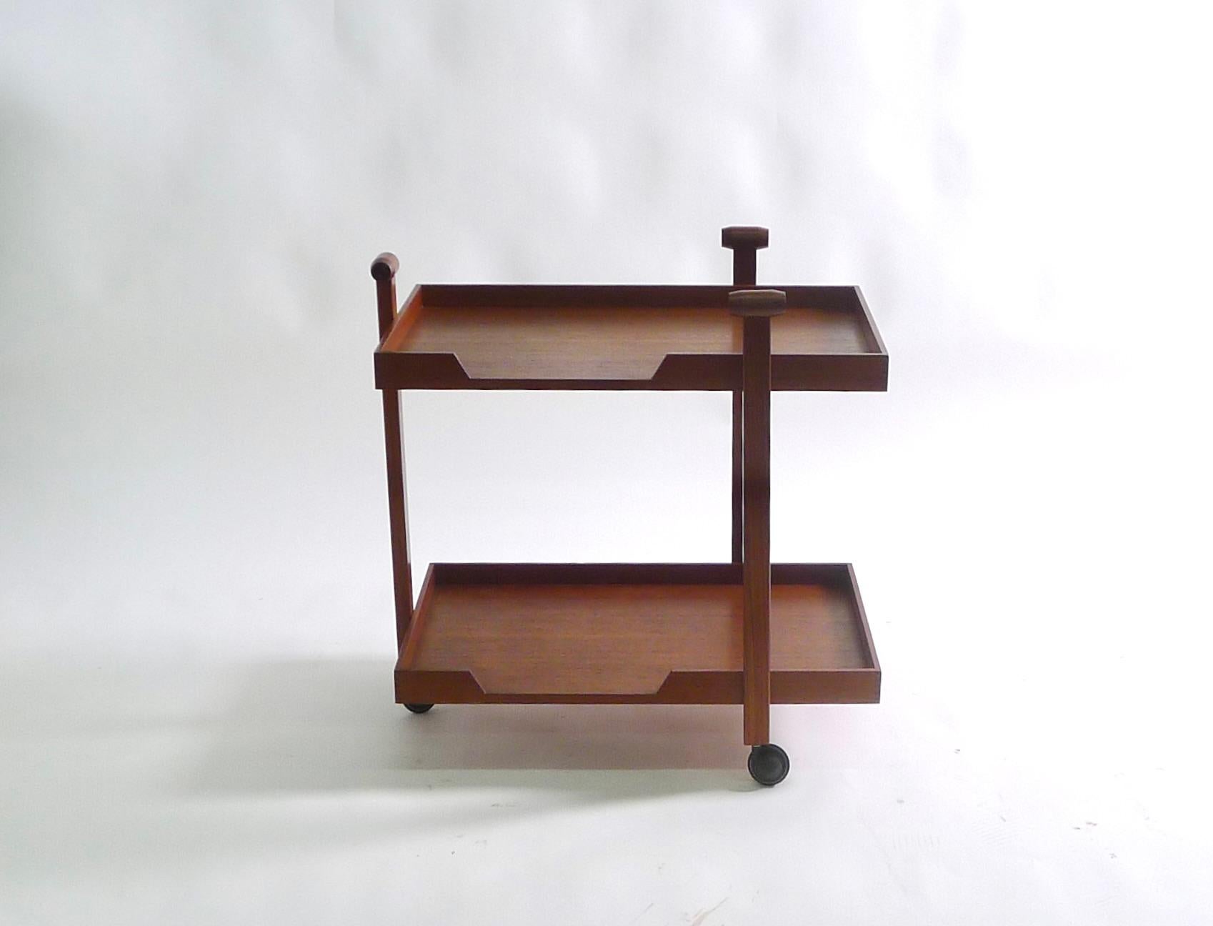 Franco Albini and Franca Helg, model CR20 teak serving trolley, designed 1958 and manufactured in late 1950s/early 1960s by Poggi, Italy

68cm wide, 45.5cm deep, 68.5cm high

In very good condition with lovely patina to the teak platforms. On