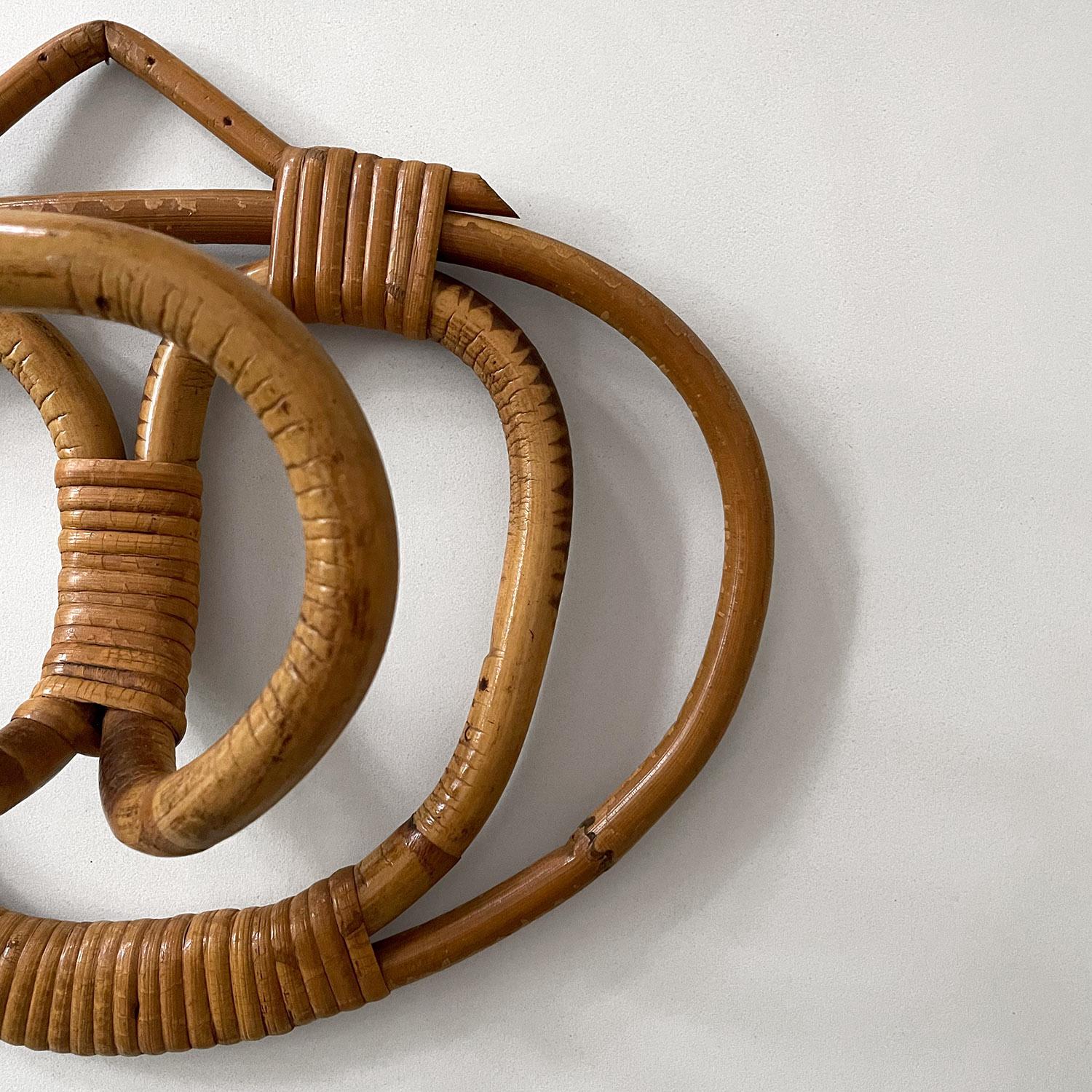 Franco Albini and Franca Helg Rattan Coat Hook In Good Condition For Sale In Los Angeles, CA